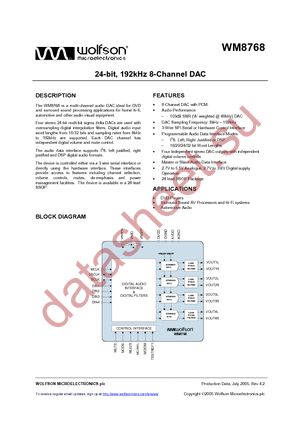 WM8768GEDS/RV datasheet  